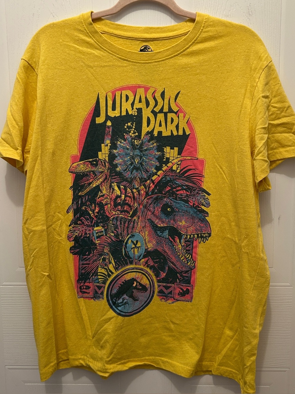Yellow and Neon Jurassic Park Tee Shirt